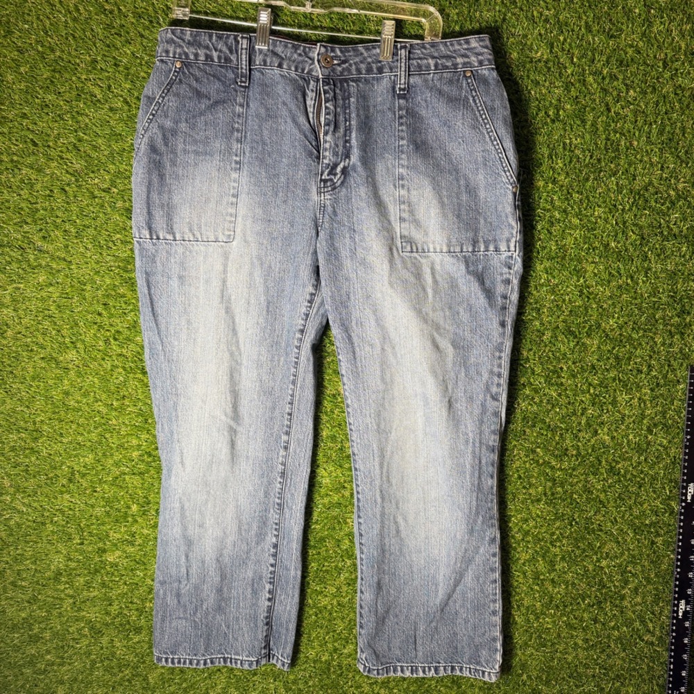 Tommy Hilfiger Jeans Women's Size 12 Medium Wash‎ Denim Cargo Pants